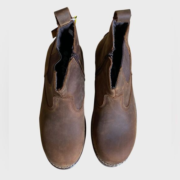 NWB Ad Tec 6" Crazy Horse Soft Toe Chelsea Work Boots Men's 11.5W Leather Rugged - Picture 6 of 16